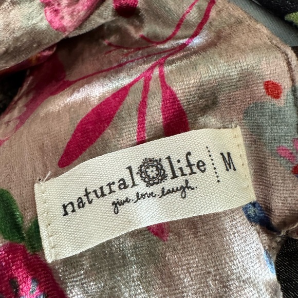 Natural Life Velvet Dakota Overall Jumpsuit Wide Leg Floral Women's size M - Picture 7 of 9